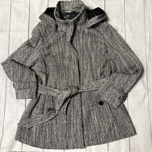 Nicole Miller New York Lines Herringbone Peacoat XL